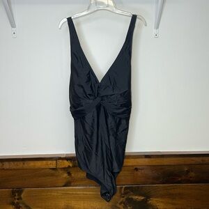 NWT Amazon Aqua Eve Black One Piece Swimsuit- 28W